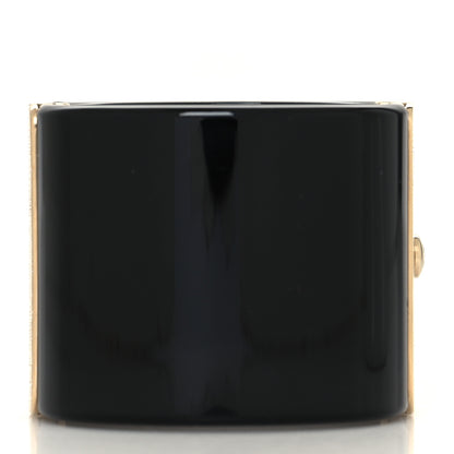 Chanel Resin Pearl Enamel CC Cuff Black Multicolor 3 of 5