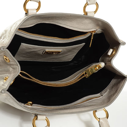 Miu Miu Vitello Shine Tote Nube 5 of 9