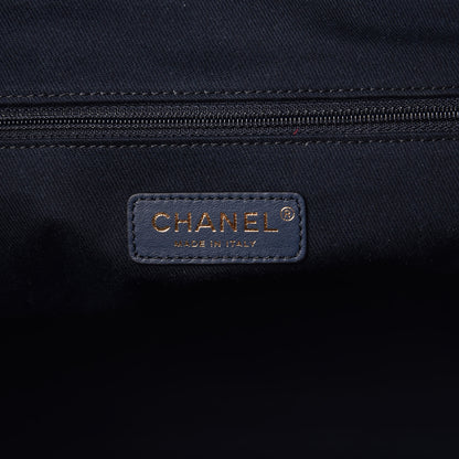 Chanel Lurex Canvas Medium Deauville Tote Navy Blue Gold 6 of 7