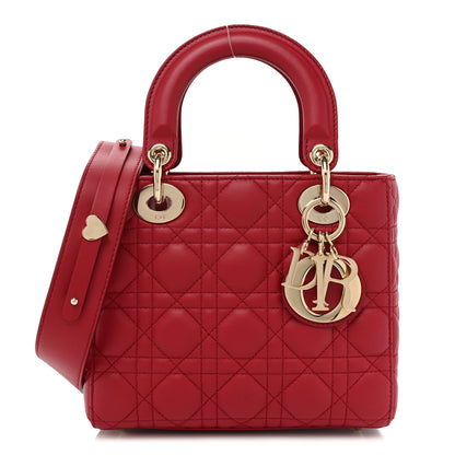 Christian Dior Lambskin Cannage Small My ABCDior Lady Dior Red 1 of 9