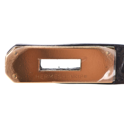 Hermes Shiny Porosus Crocodile Kelly Sellier 32 Black 8 of 28