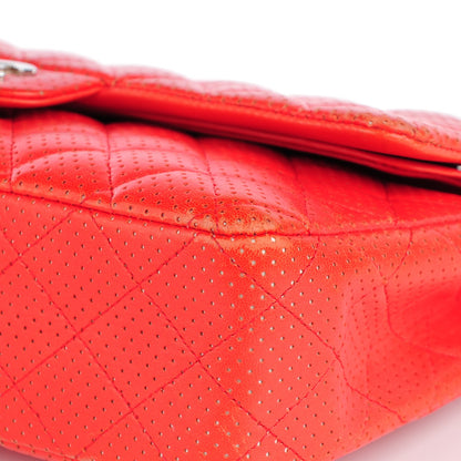 Chanel Lambskin Perforated Medium Double Flap Red 13 of 15
