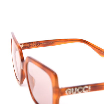 Gucci Crystal Square Frame Sunglasses GG0418S Tortoiseshell 6 of 9