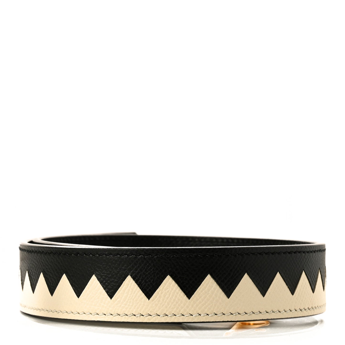 Epsom 30mm Tressage Au Galop Shoulder Strap Black Craie Gold