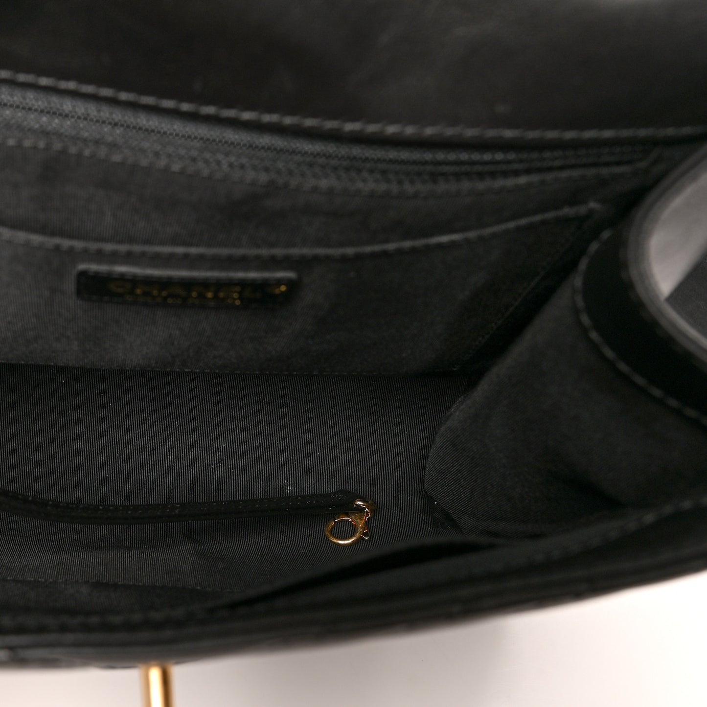Aged Calfskin Chevron Quilted Backpack Black