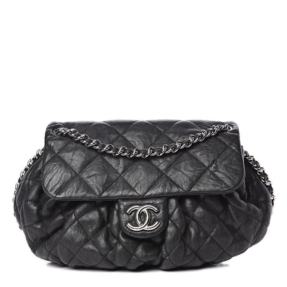 Chanel Washed Lambskin Quilted Medium Chain Around Messenger Black 1 of 15