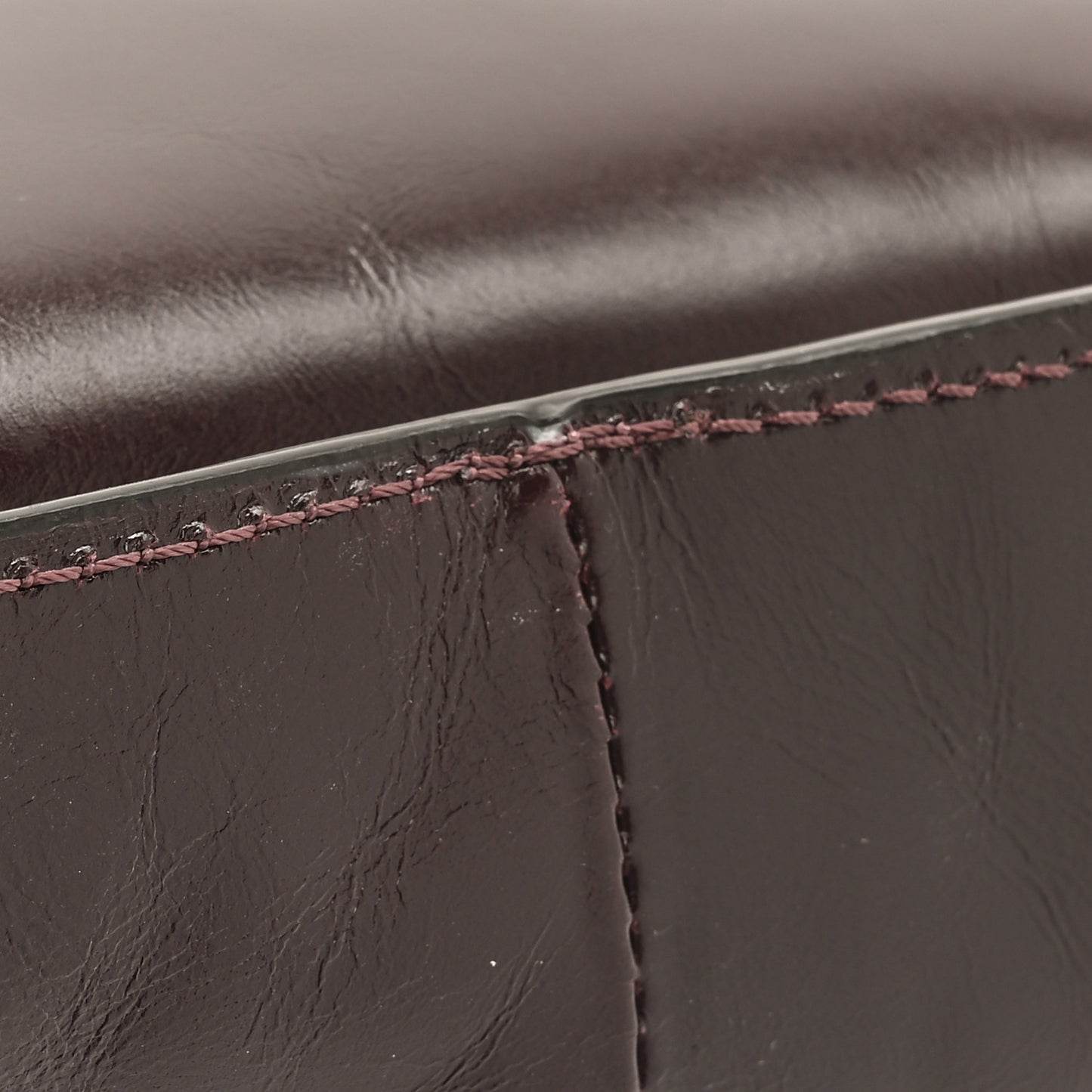 Shiny Calfskin Small Marcie Satchel  Auburn Red