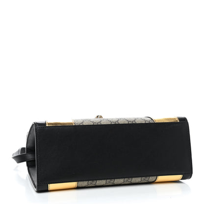 Gucci GG Supreme Monogram Small Osiride Top Handle Bag Black Gold 4 of 9