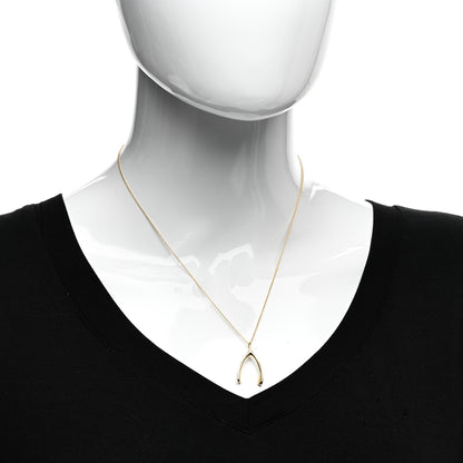 Jennifer Meyer 18K Yellow Gold Wishbone Pendant Necklace 2 of 4