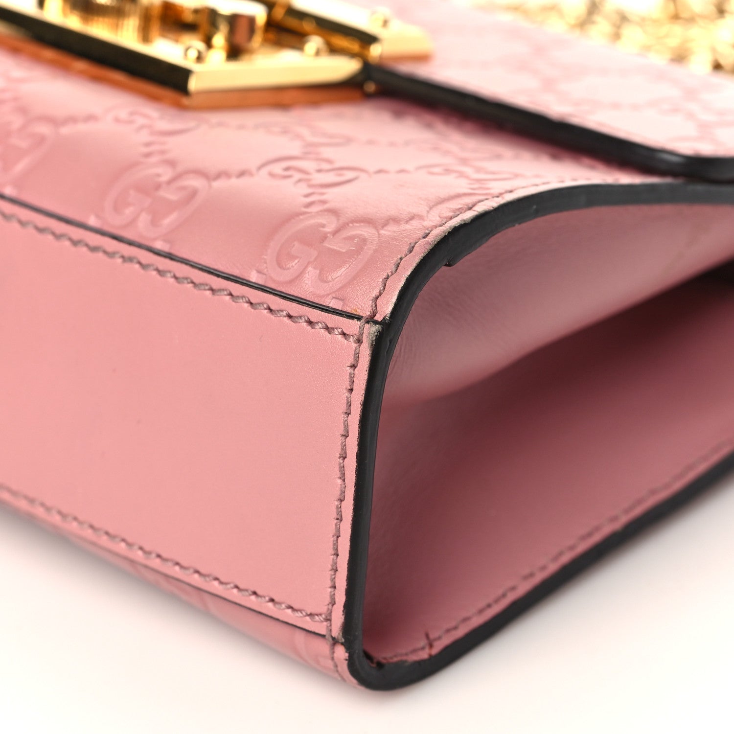 Gucci Guccissima Small Padlock Shoulder Bag Rose Baby Candy 9 of 11