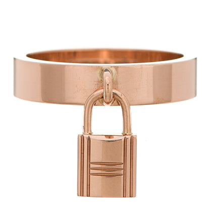 Hermes 18K Rose Gold MM Kelly Clochette Ring 52 6 1 of 7