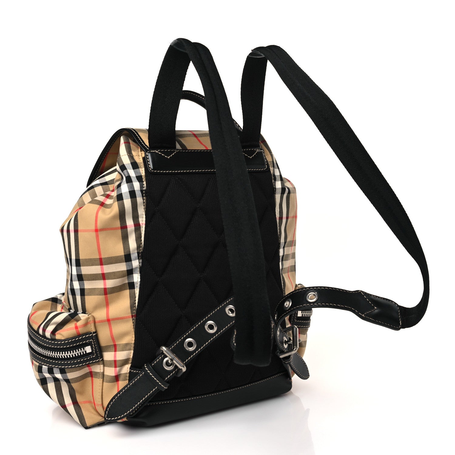 Burberry Nylon Vintage Check Medium Rucksack Backpack Antique Yellow 3 of 8