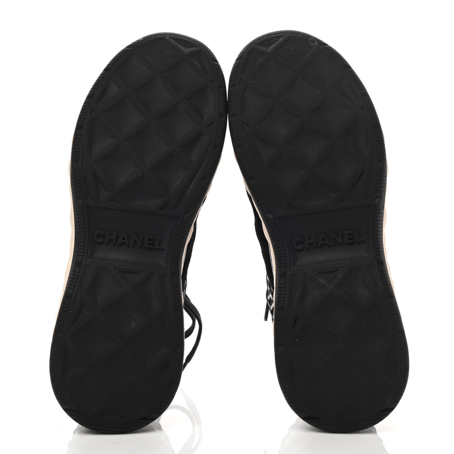 Suede Calfskin Embroidered CC Sneakers 39 Black Beige