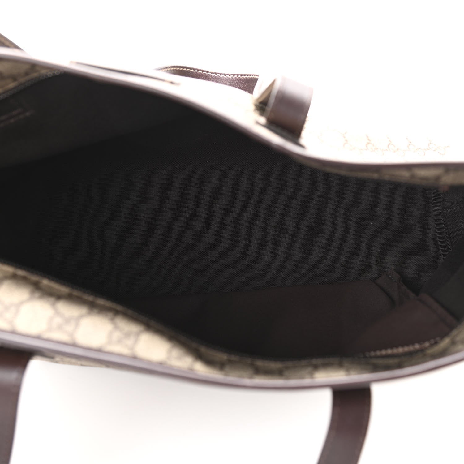Gucci GG Supreme Monogram Medium Zippered Shopping Tote Dark Brown 6 of 11