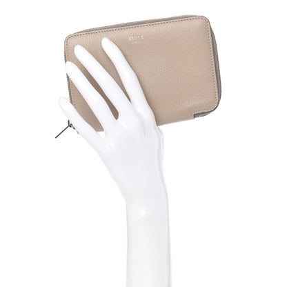Celine Drummed Calfskin Medium Zip Around Multifunction Wallet Dune 2 of 9