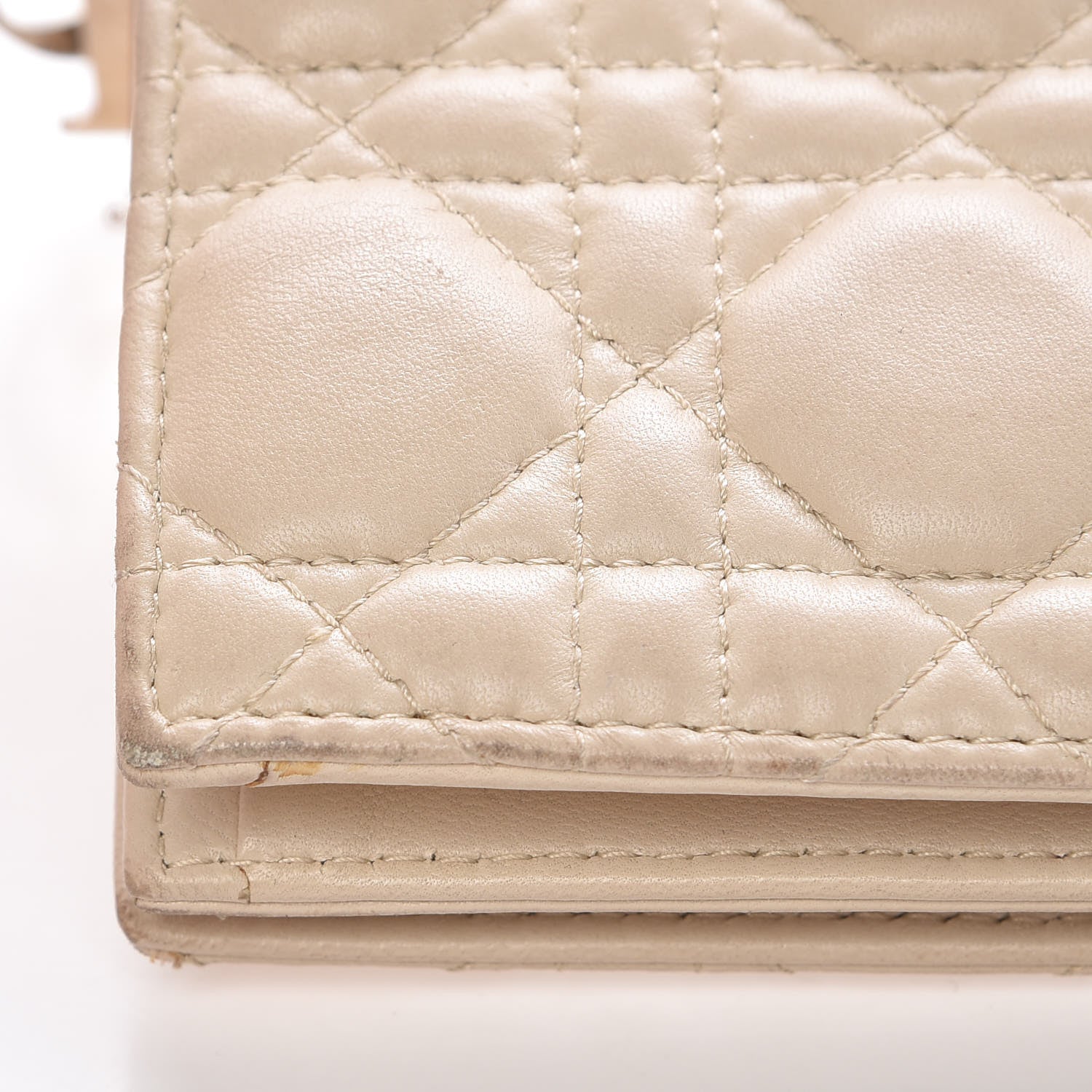 Christian Dior Lambskin Cannage Lady Dior Convertible Clutch Ivory 15 of 16