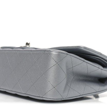 Chanel Metallic Caviar Quilted Medium Double Flap Silvery 10 of 11