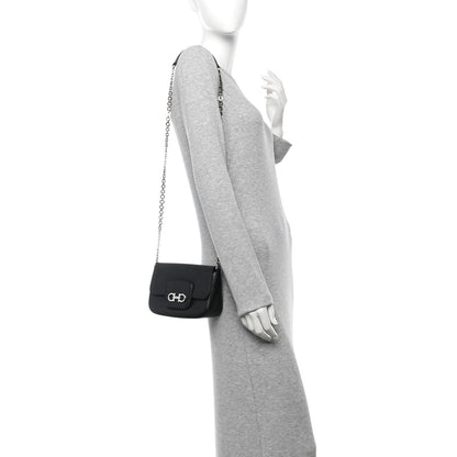Salvatore Ferragamo Saffiano Paris Crossbody Bag Black 2 of 10