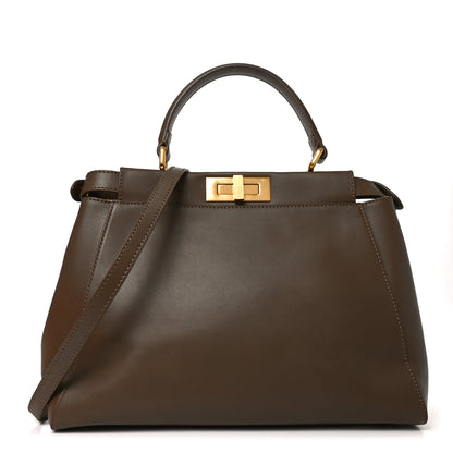 Fendi Vitello Morgan Snakeskin Medium Peekaboo Iconic Satchel Foresta 1 of 10