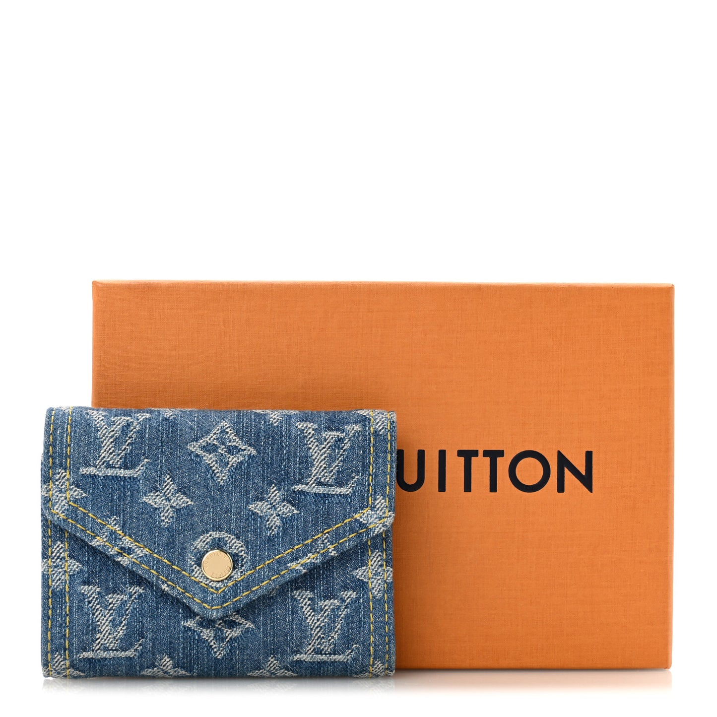 Denim Monogram Jacquard Victorine Wallet Blue