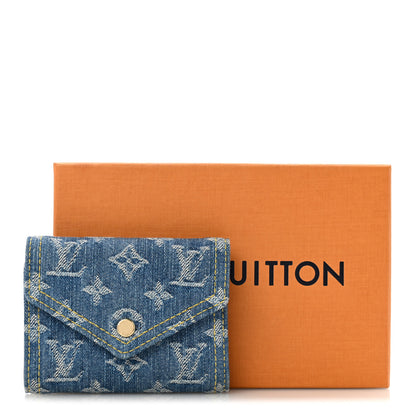 Louis Vuitton Denim Monogram Jacquard Victorine Wallet Blue 7 of 7
