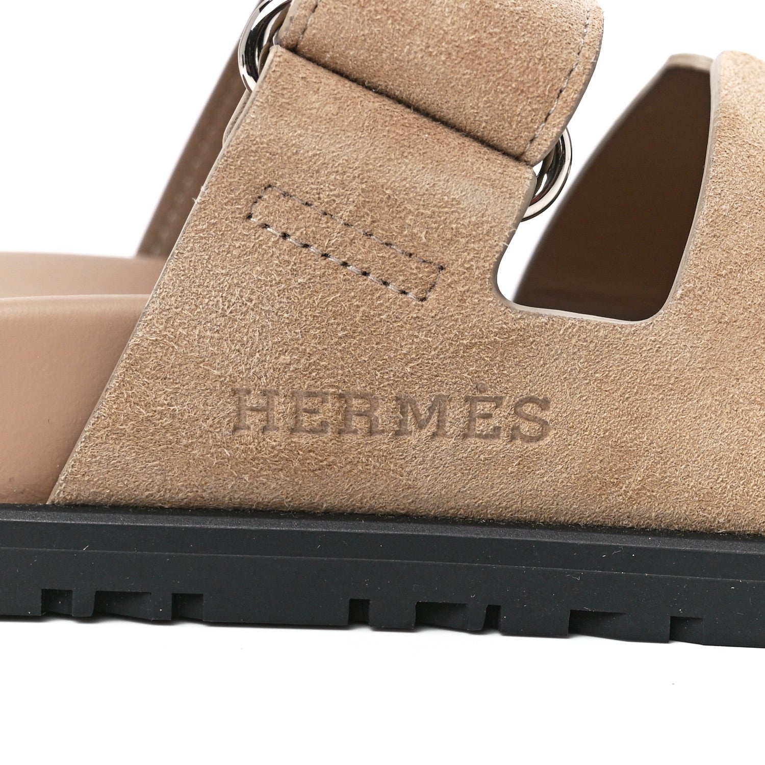 Hermes Suede Goatskin Womens Chypre Sandals 36 Beige Argile 8 of 9