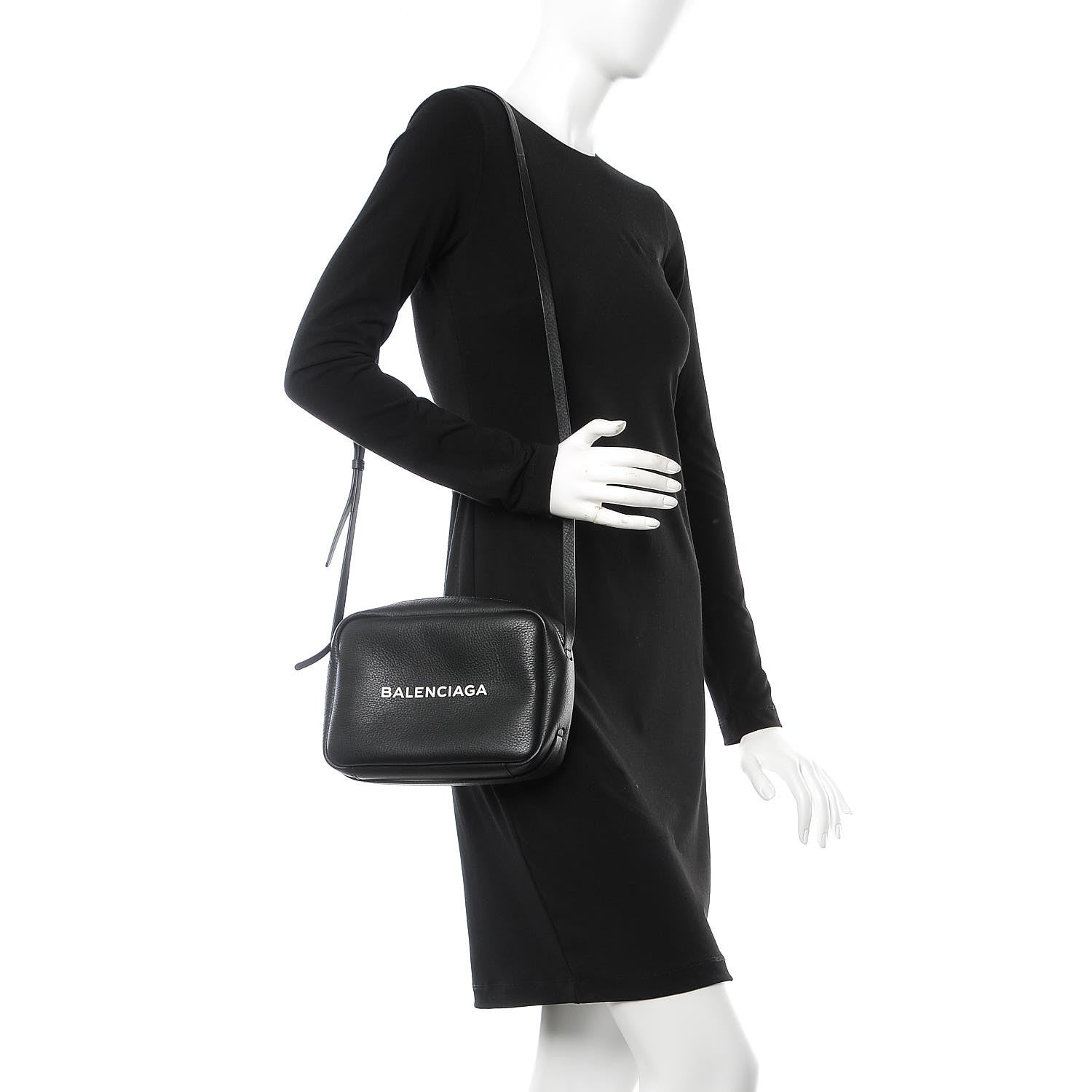 Balenciaga Calfskin Logo S Everyday Camera Bag Black 2 of 7