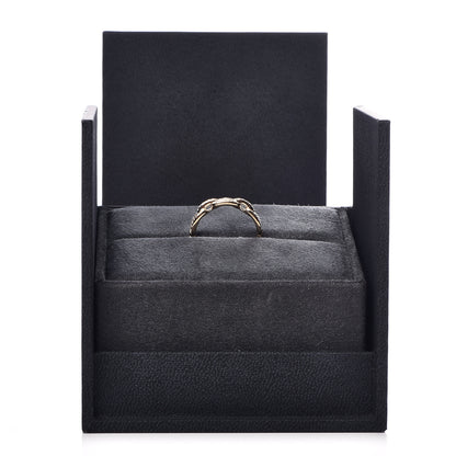 David Yurman 18K Yellow Gold Diamond 4.5mm Stax Single Row Chain Link Ring 53 6.5 6 of 6