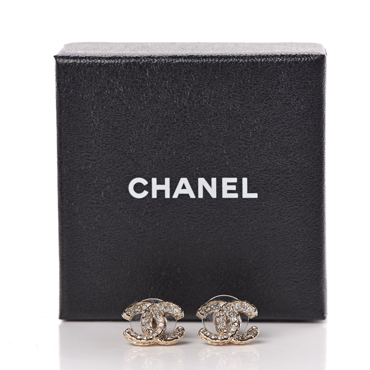 Crystal CC Earrings Light Gold