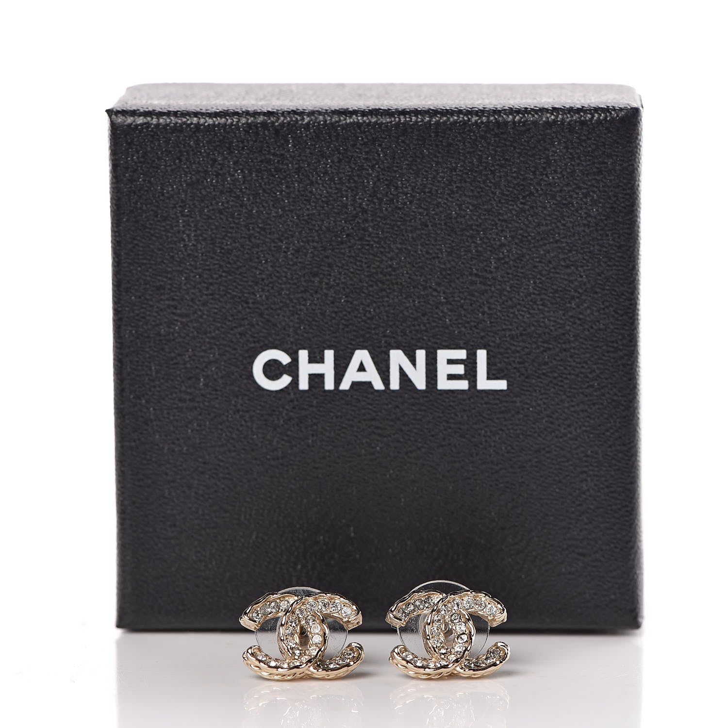 Chanel Crystal CC Earrings Light Gold 5 of 5