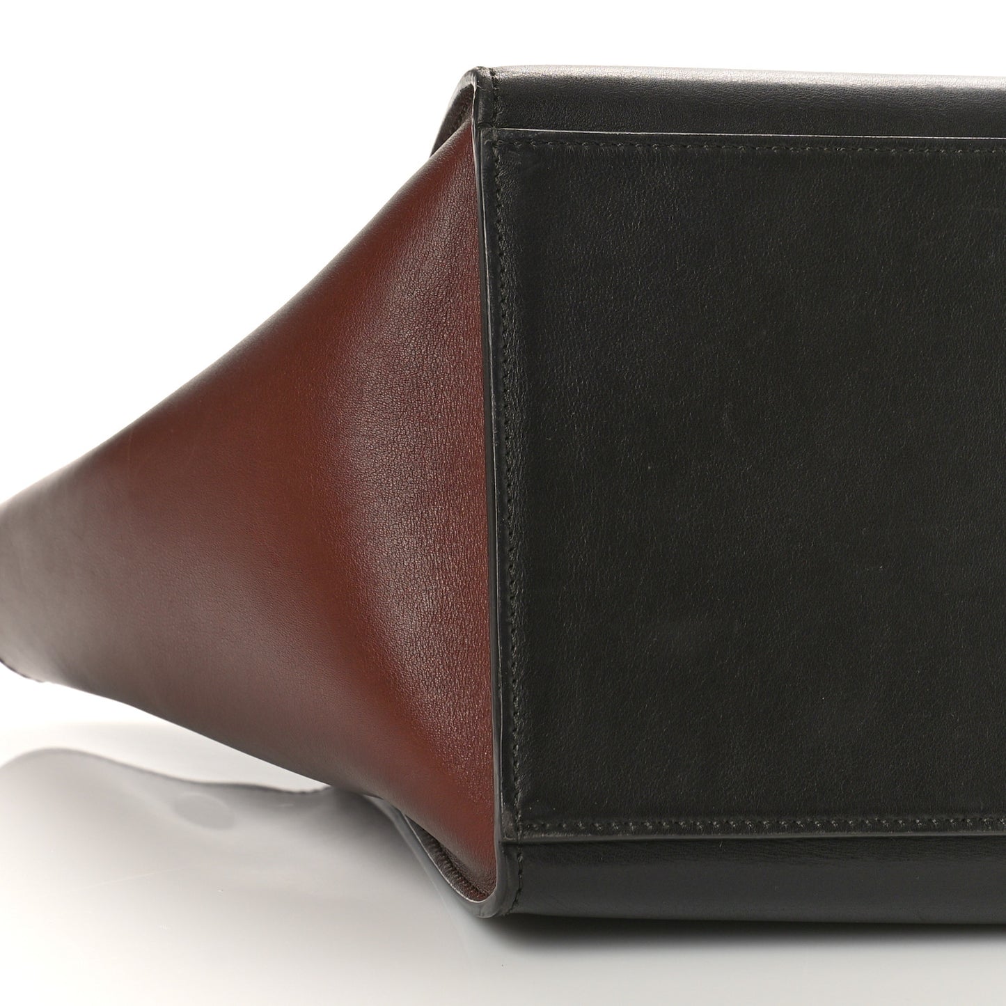 Smooth Calfskin Suede Medium Tri-Color Trapeze Terracotta