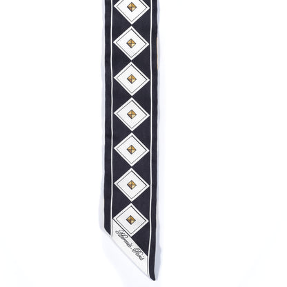 Hermes Silk Colliers Et Chiens Twilly Black Gold White 4 of 4