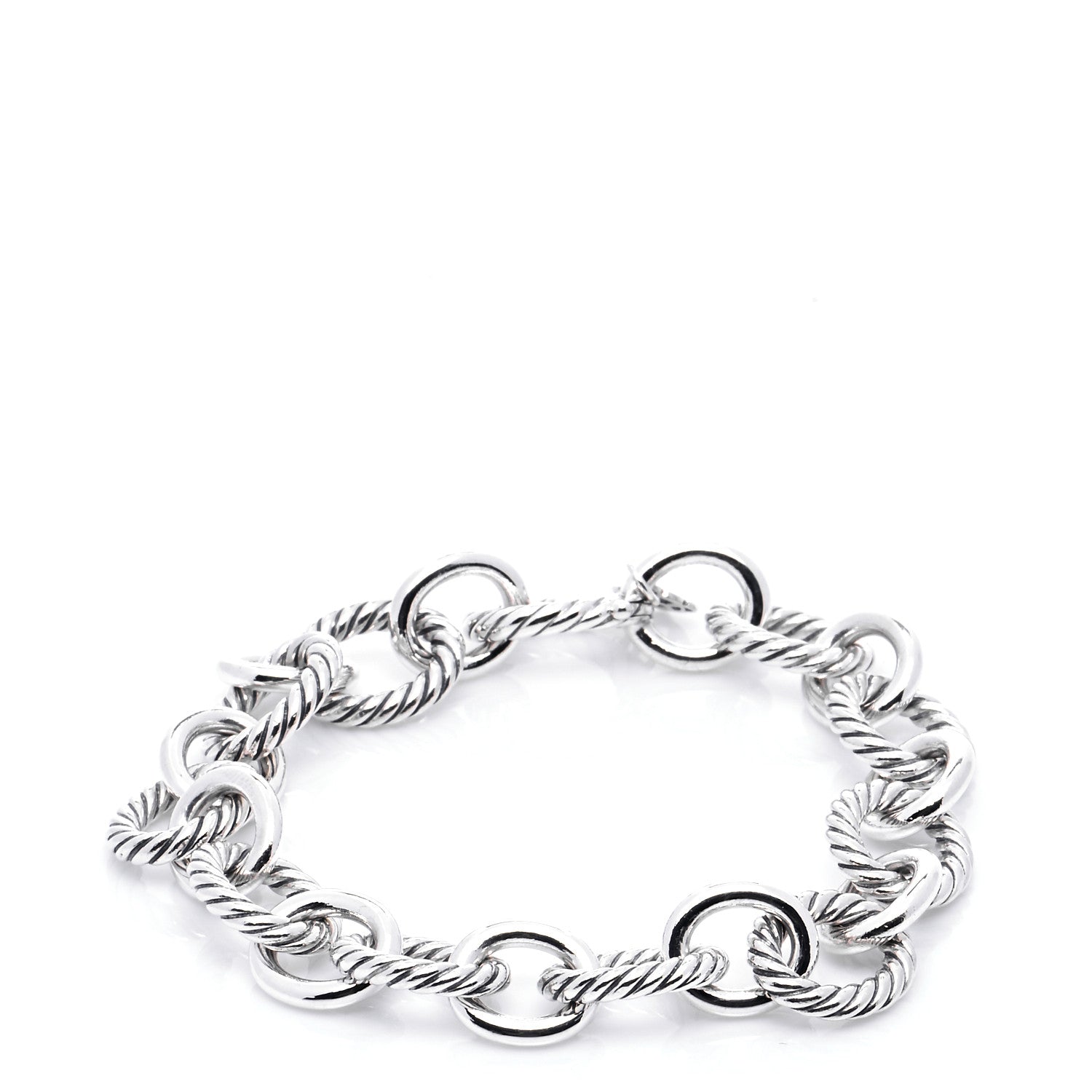 David Yurman Sterling Silver 12mm Large Oval Link Bracelet 1 of 6