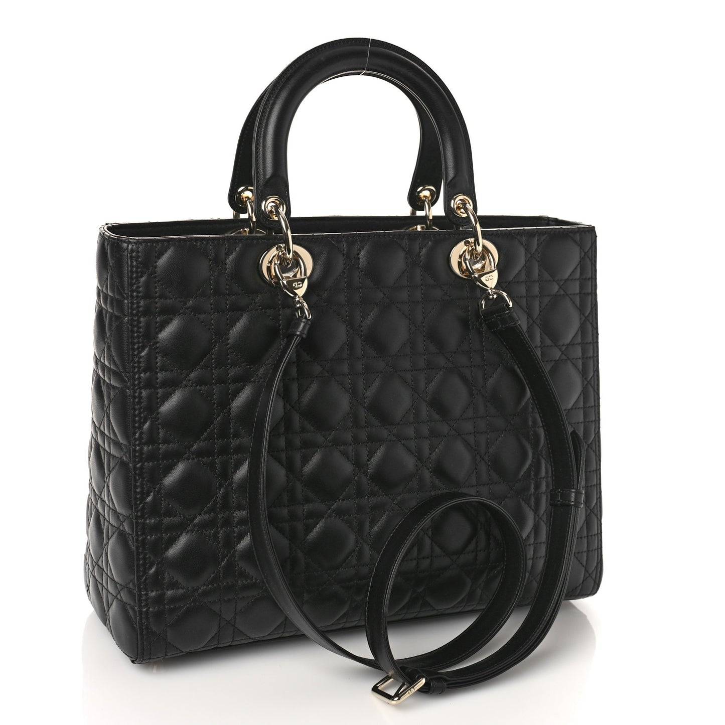 Lambskin Cannage Large Lady Dior Black