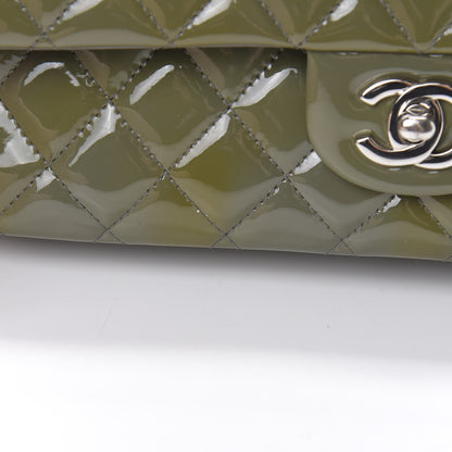Chanel Patent Calfskin Quilted Medium Double Flap Grey 14 of 14