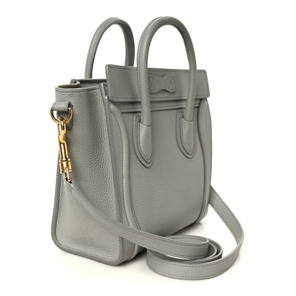 Celine Drummed Calfskin Nano Luggage Pearl Blue 3 of 11
