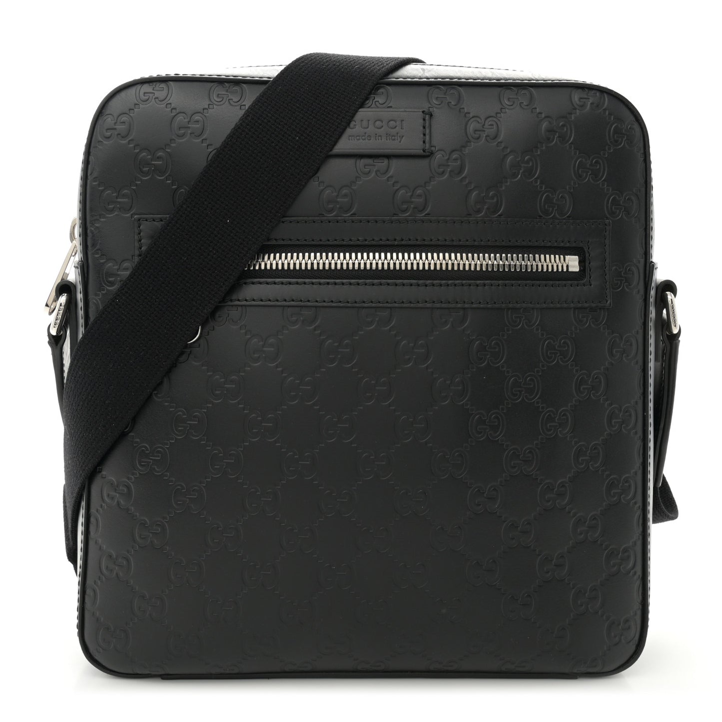 Guccissima Signature Medium Flat Messenger Bag Black