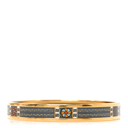Hermes Enamel Printed Narrow Rubans de Cheval Bracelet 70 1 of 5