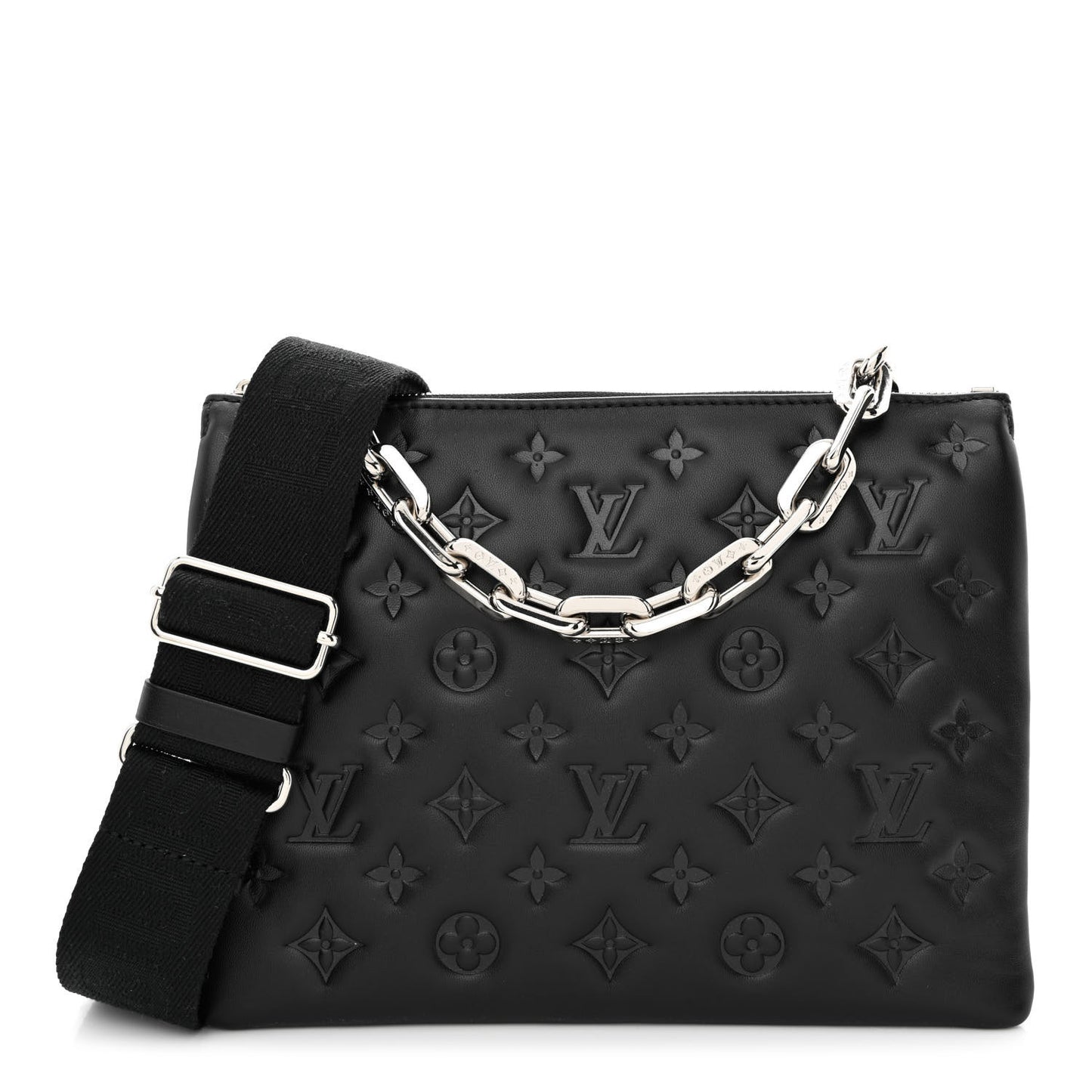 Lambskin Embossed Monogram Coussin PM Black