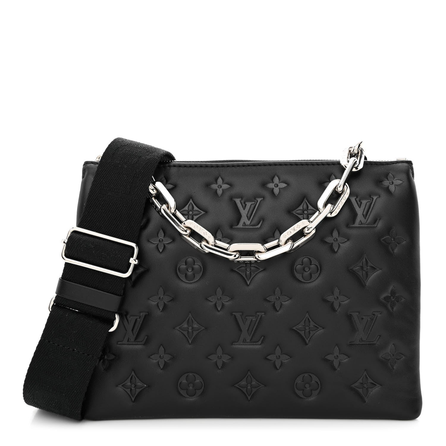 Louis Vuitton Lambskin Embossed Monogram Coussin PM Black 1 of 11