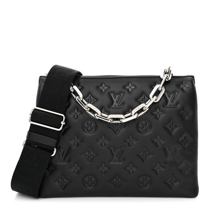 Louis Vuitton Lambskin Embossed Monogram Coussin PM Black 1 of 11