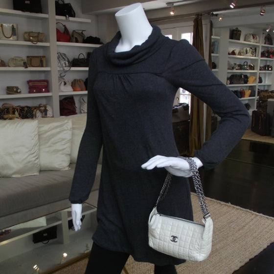 Lambskin Square Quilted Double Chain Bag