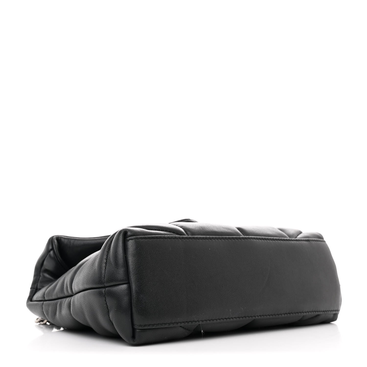 Saint Laurent Lambskin Quilted Toy Loulou Puffer Monogram Chain Satchel Black 4 of 11
