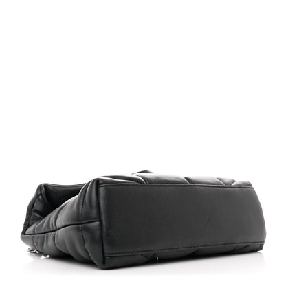 Saint Laurent Lambskin Quilted Toy Loulou Puffer Monogram Chain Satchel Black 4 of 11