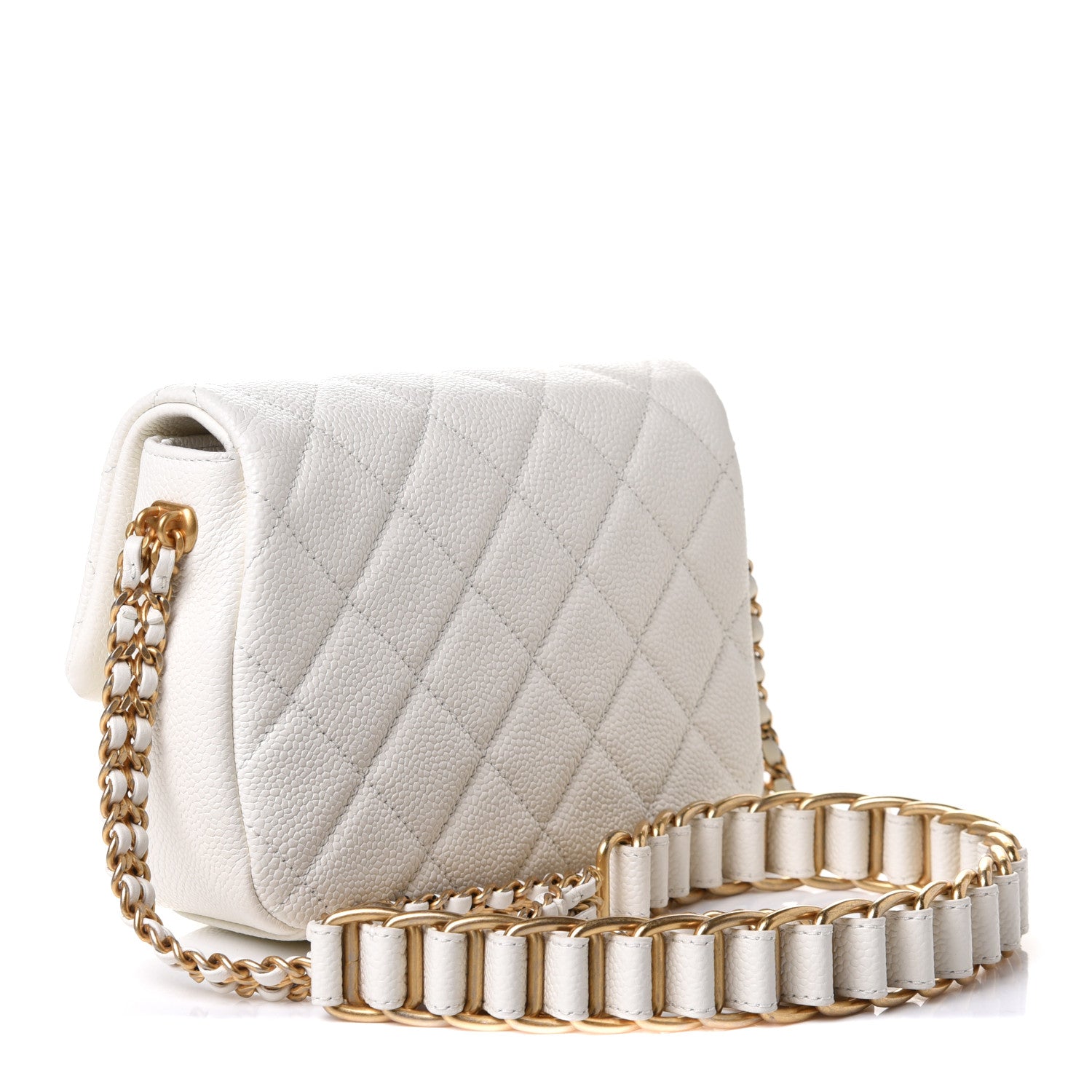 Chanel Caviar Quilted Mini Chain Soul Flap White 4 of 22