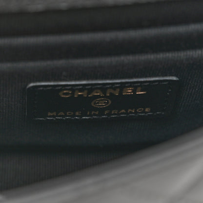 Chanel Lambskin Quilted Top Handle Flap Clutch With Chain Black 6 of 11