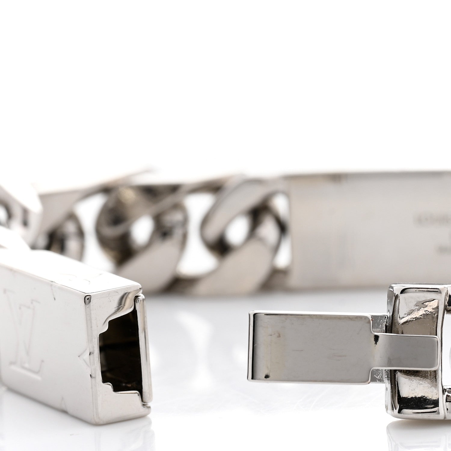Louis Vuitton Zamac Palladium Monogram Chain Bracelet Silver 6 of 7