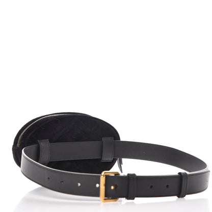Gucci Velvet Matelasse GG Marmont Belt Bag 85 34 Black 4 of 12