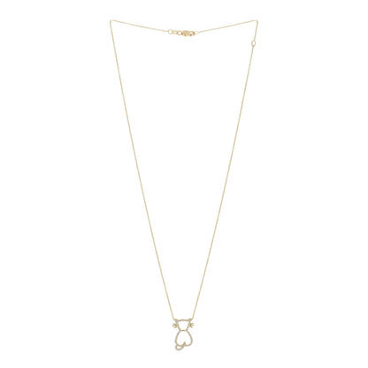 Roberto Coin 18K Yellow Gold Diamond Tiny Treasures Cat Pendant Necklace 2 of 6