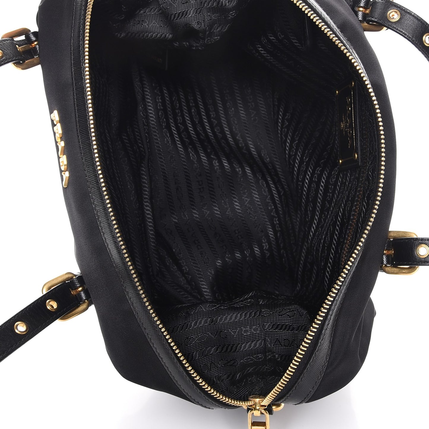 Tessuto Nylon Jacquard Logo Tote Nero Black